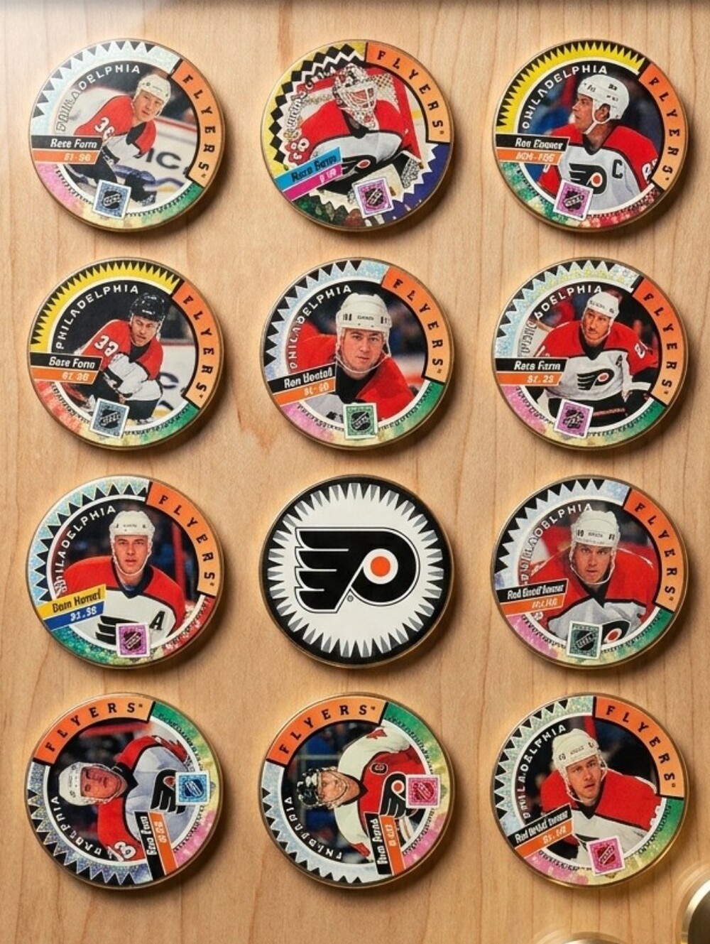 NHL 🏒 Hockey Philadelphia Flyers Vintage Flyers Pogs 1994